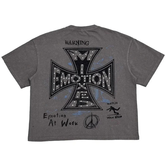 Mixed Emotion Friends Grey Tee