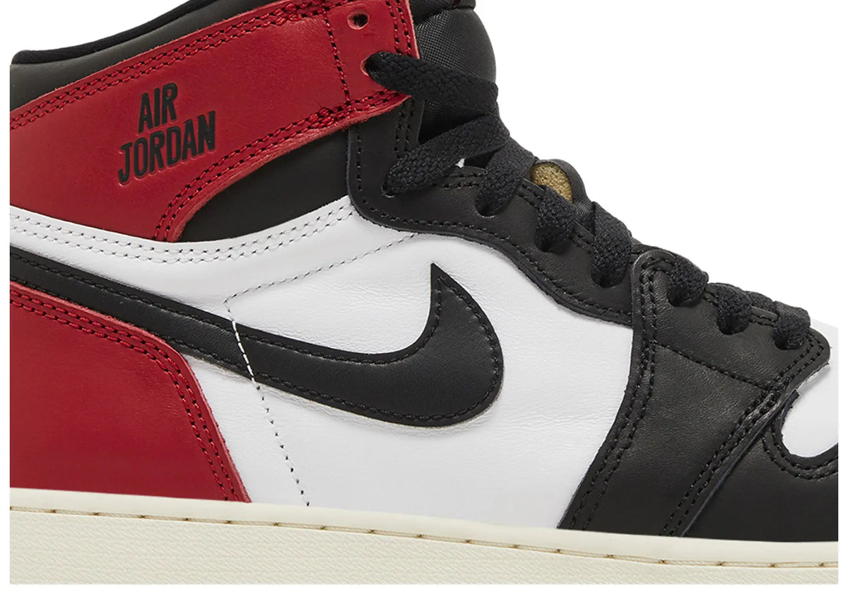 Jordan Retro 1 High GS "Black Toe Reimagined" - red and black sneaker, additional product photo