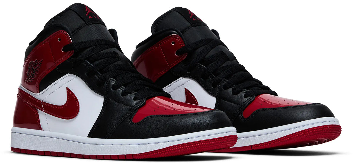 Air Jordan 1 Mid 'Patent Bred Toe'