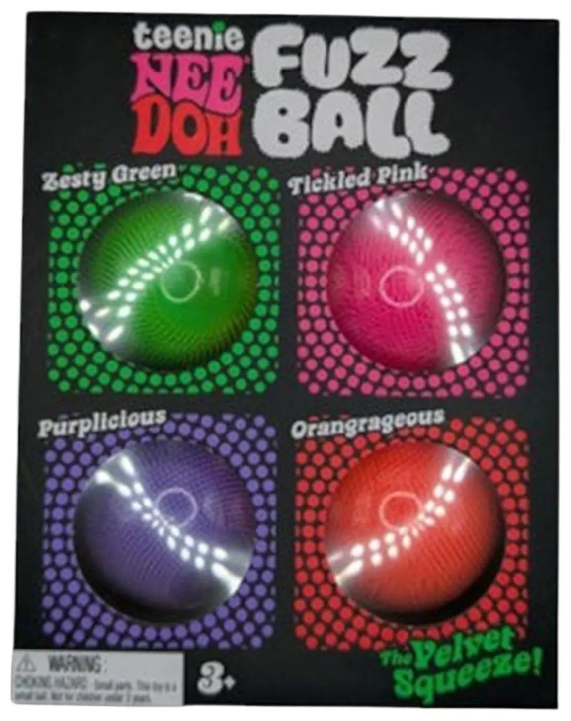 NeeDoh Teenie Fuzz Ball 4-Pack Squishy Fidget Toy 'Multicolor'