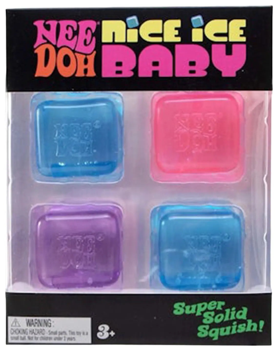 NeeDoh Needoh Nice Ice Squishy Fidget Toy Set Of 4 'Blue/Purple/Pink'