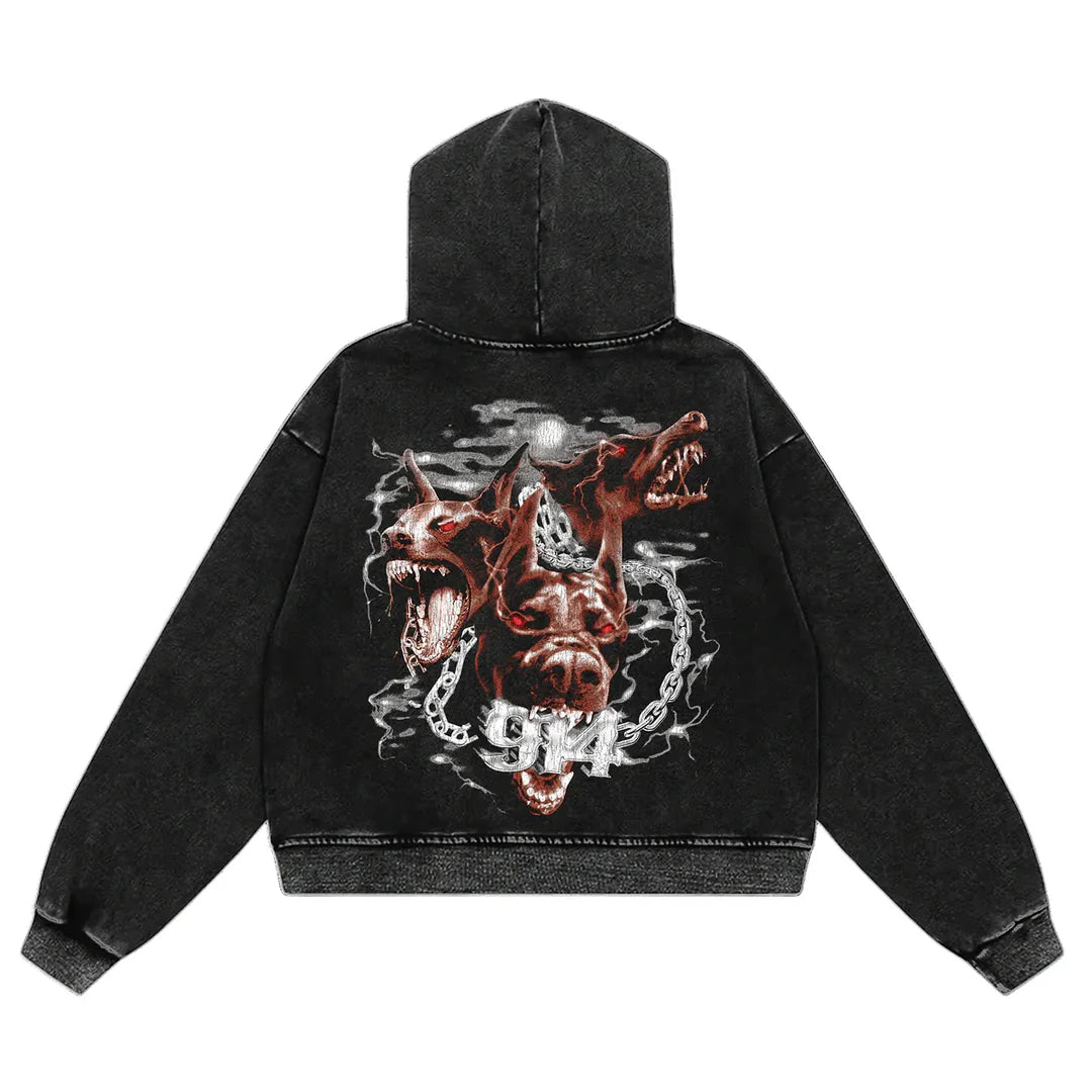 Floor 914 Dog Black Zip Up