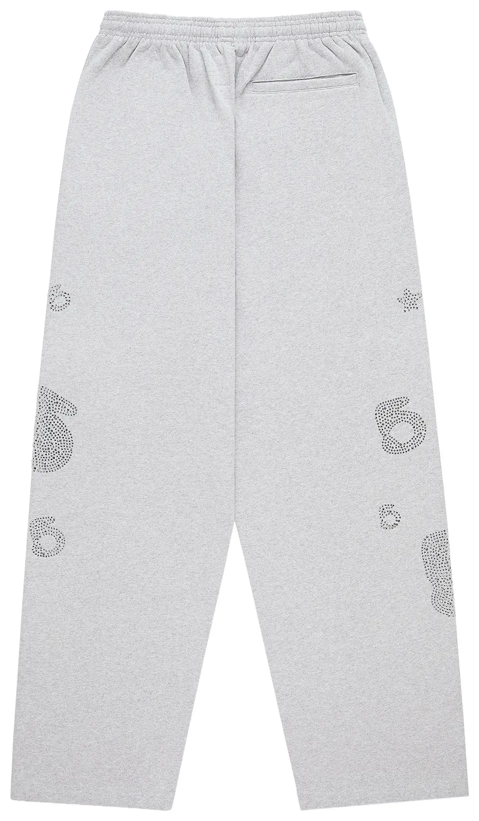 Sp5der Rhinestone Beluga V2 Wide Leg Sweatpant 'Heather Grey'
