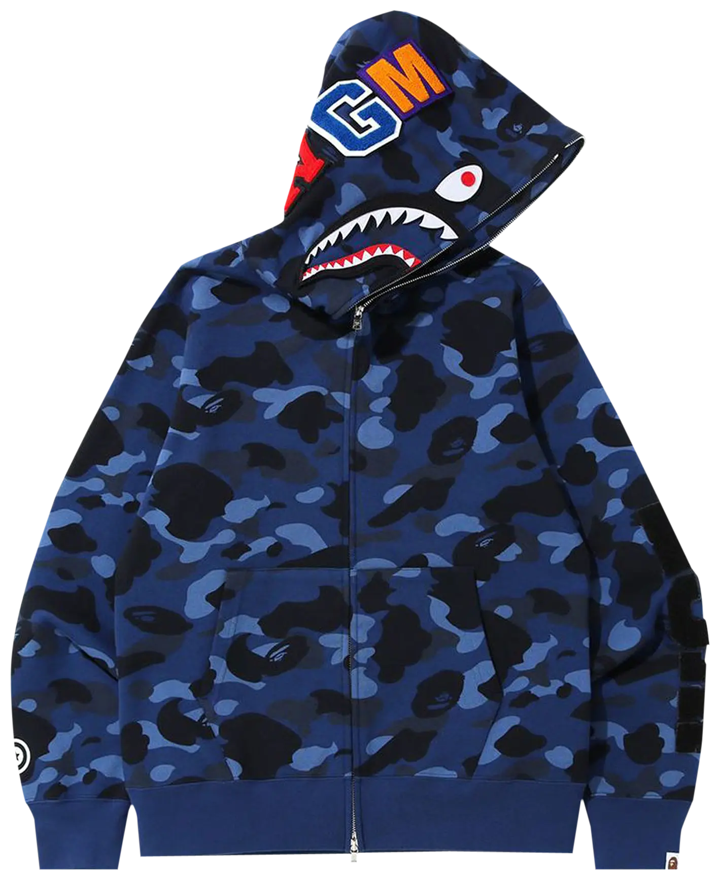 BAPE Color Camo Shark Full Zip Hoodie "Blue"