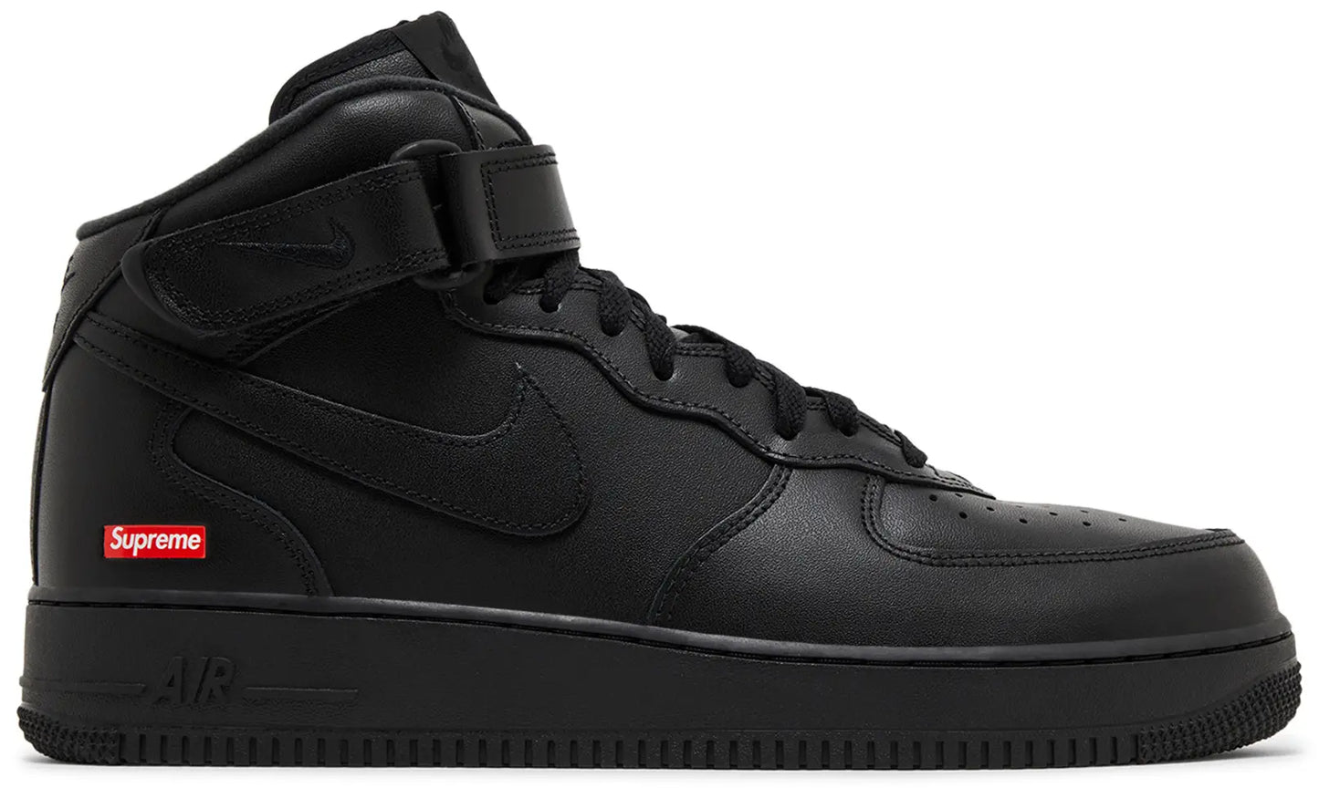 Supreme x Nike Air Force 1 Mid 'Box Logo - Triple Black'