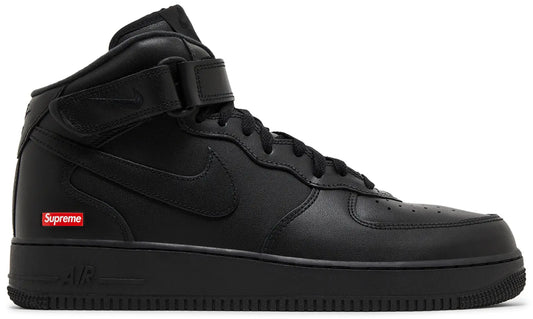Supreme x Nike Air Force 1 Mid 'Box Logo - Triple Black' - black sneaker