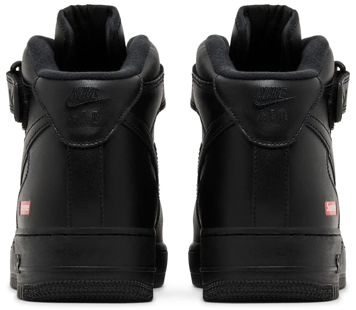 Supreme x Nike Air Force 1 Mid 'Box Logo - Triple Black'