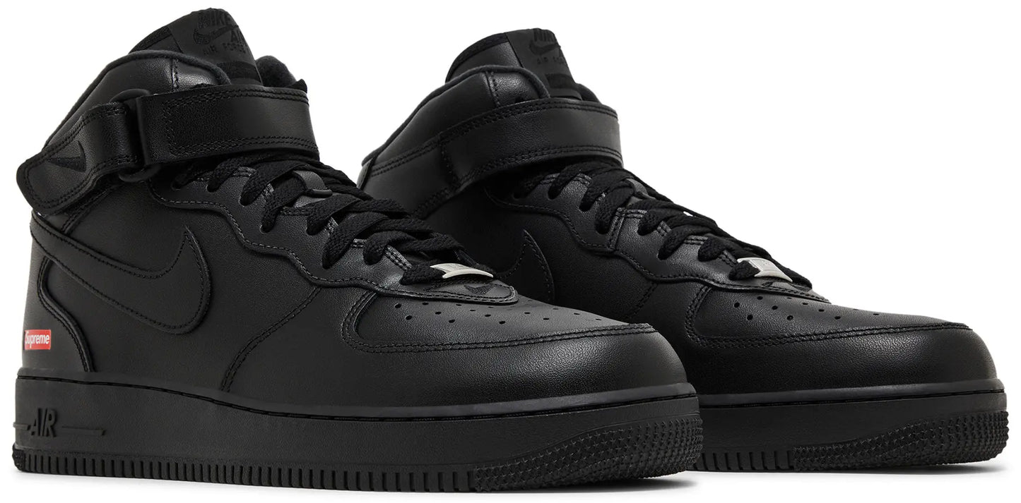 Supreme x Nike Air Force 1 Mid 'Box Logo - Triple Black'