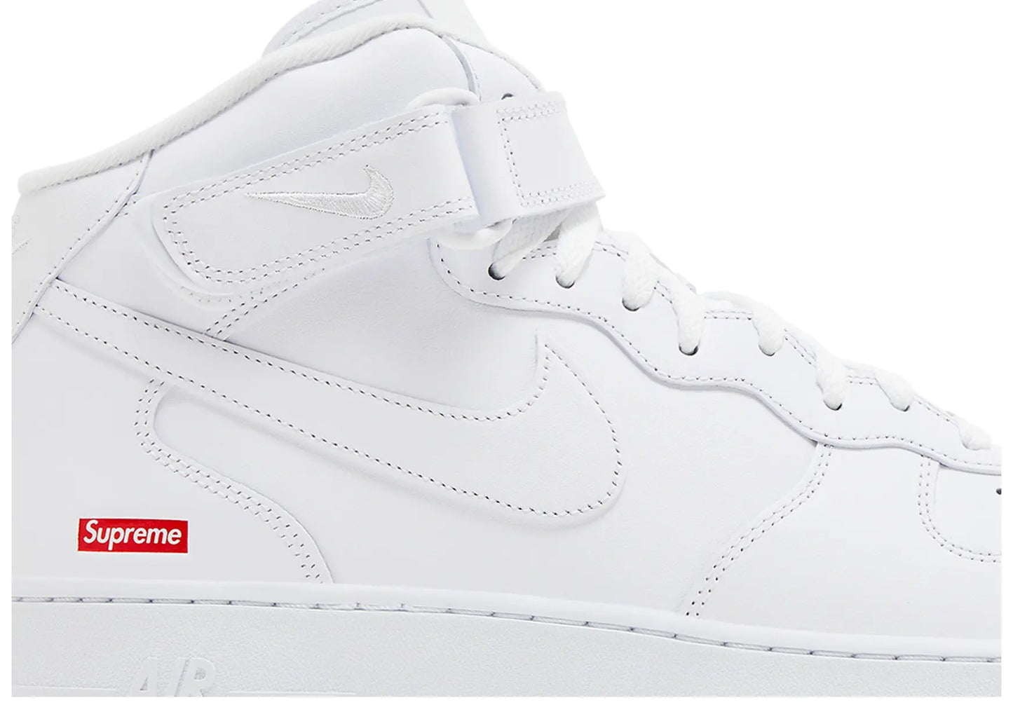 Supreme x Nike Air Force 1 Mid 'Box Logo - Triple White'