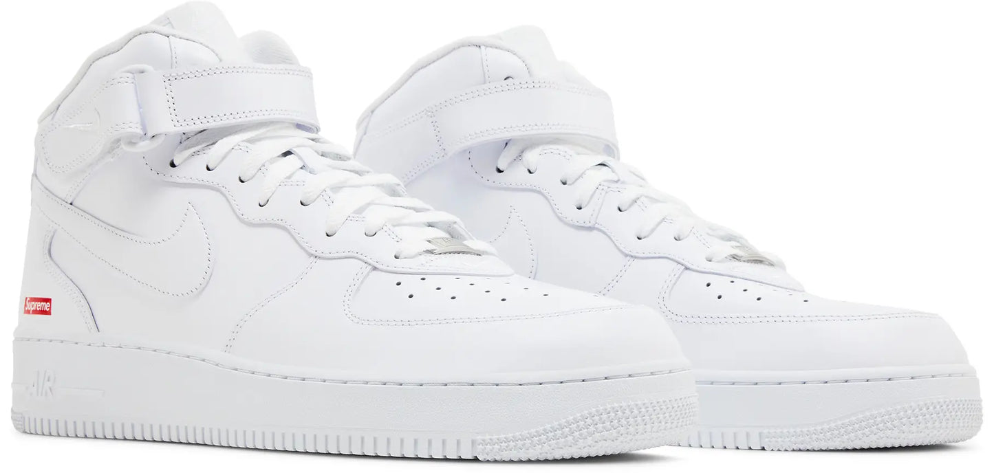 Supreme x Nike Air Force 1 Mid 'Box Logo - Triple White'