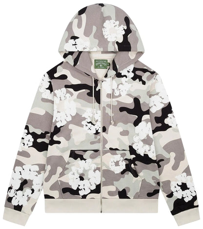 Denim Tears Wreath Zip Hoodie 'White Camo'