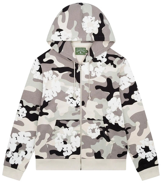 Denim Tears Wreath Zip Hoodie 'White Camo'