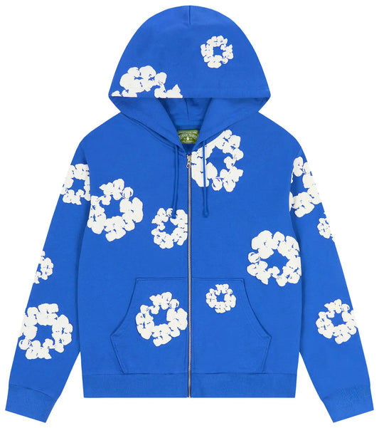 Denim Tears Cotton Wreath Zip Hoodie 'Blue'