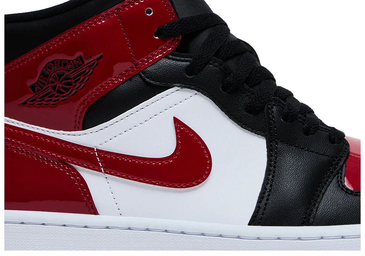 Air Jordan 1 Mid 'Patent Bred Toe'