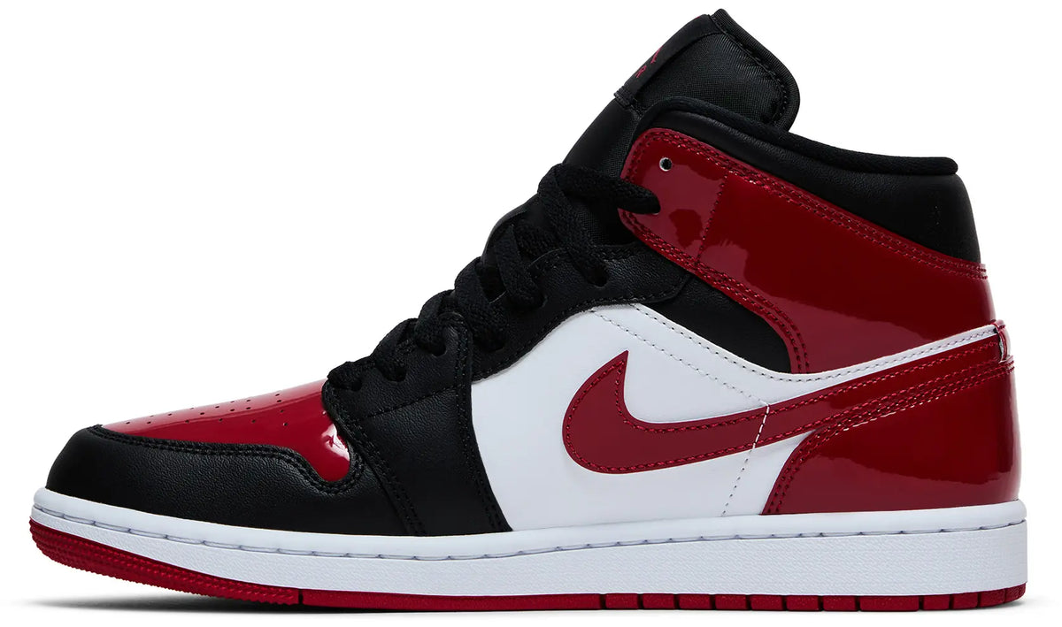 Air Jordan 1 Mid 'Patent Bred Toe'