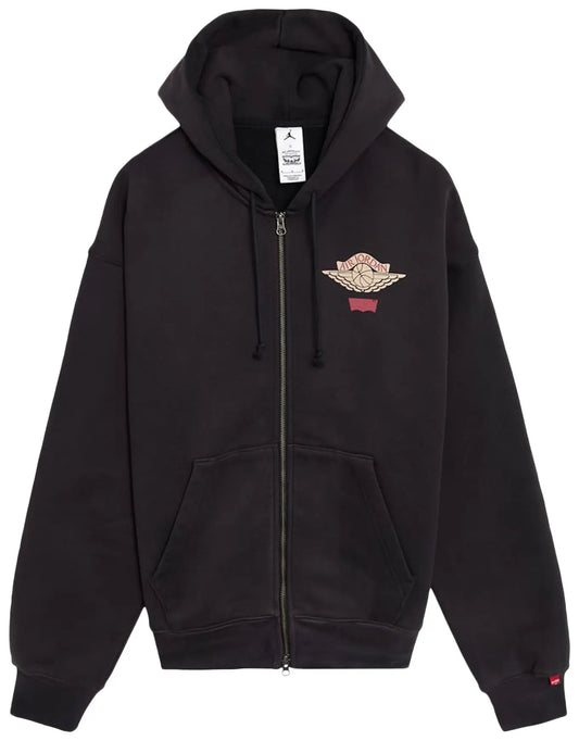 Air Jordan x Levi's Zip Hoodie 'Black/Pale Ivory/Gym Red'