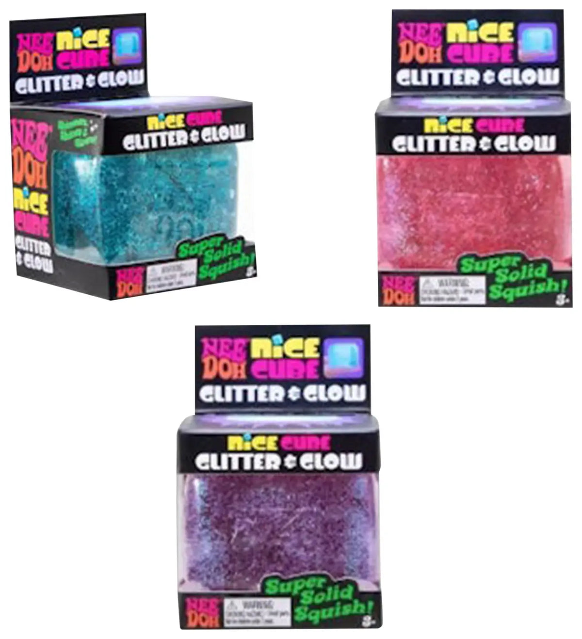 NeeDoh Nice Cube Glitter And Glow Squishy Toy