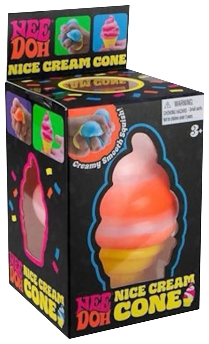 NeeDoh Nice Cream Ice Cream Cone Squishy Fidget Toy 'Orange'