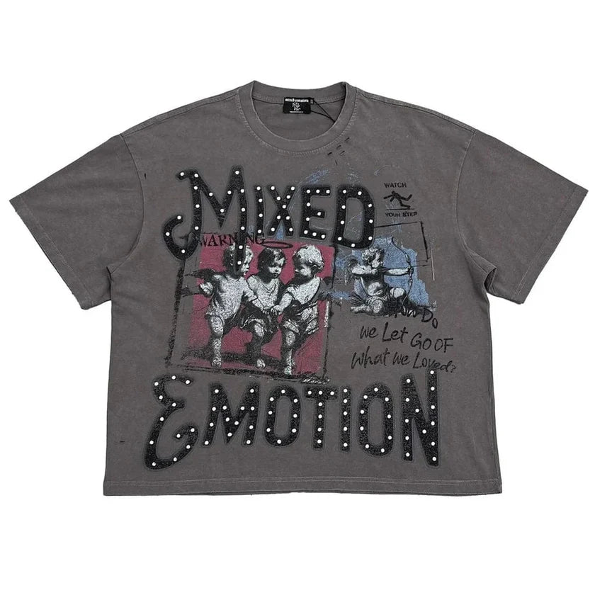 Mixed Emotion Friends Grey Tee
