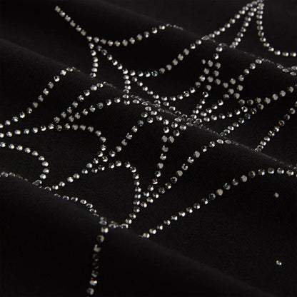 Sp5der Rhinestone Silk Hoodie 'Black'