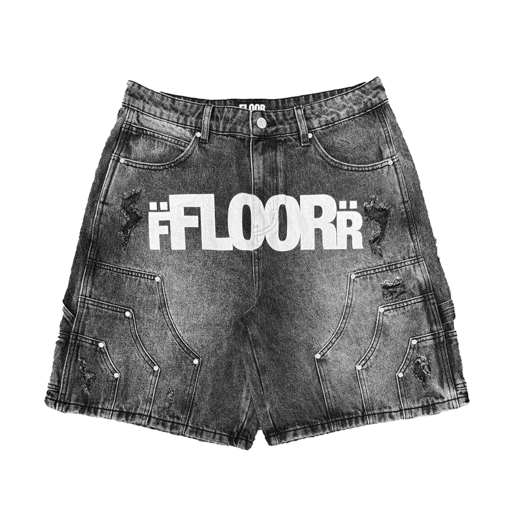 Floor 914 Uniform Black Wash Jorts