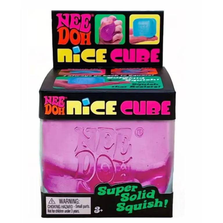 Nee Doh Nice Cube Super Solid Squish Pink