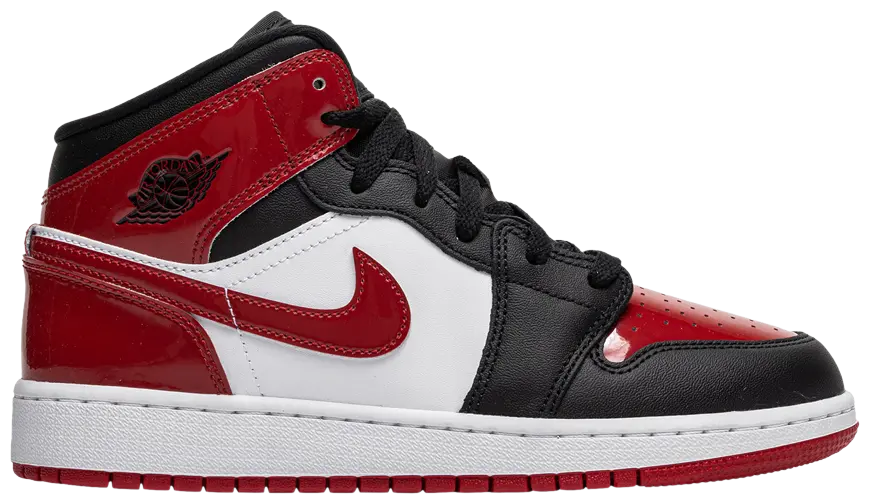 Air Jordan 1 Mid SE GS 'Patent Bred Toe'