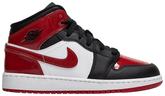 Air Jordan 1 Mid SE GS 'Patent Bred Toe'