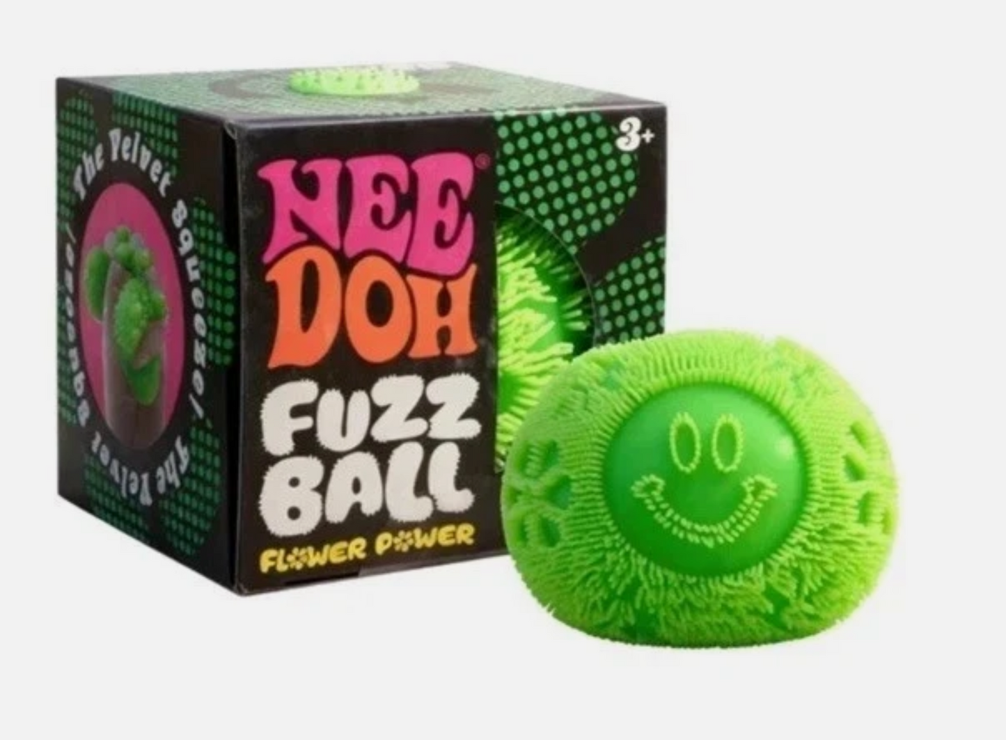 Viral Needoh Fuzz Ball Flower Power Non-Toxic Velvet Fuzzy Squishy, All 5 Colors