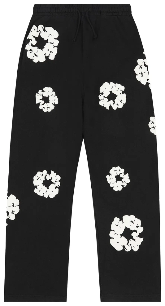 Denim Tears Cotton Wreath Baggy Sweatpants 'Black'