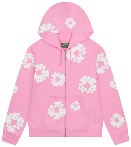 Denim Tears Cotton Wreath Zip Hoodie 'Pink'