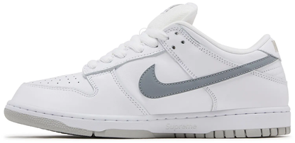 Nike Supreme x Dunk Low SB 'White Metallic Silver'