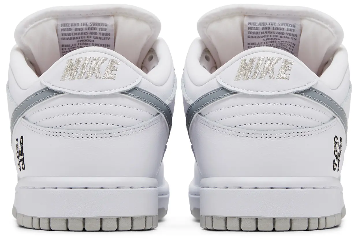 Nike Supreme x Dunk Low SB 'White Metallic Silver'