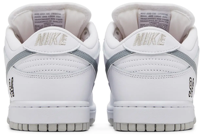 Nike Supreme x Dunk Low SB 'White Metallic Silver'