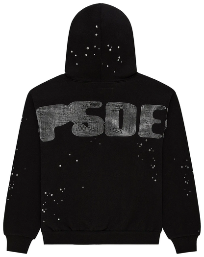 Sp5der Rhinestone Silk Hoodie 'Black'
