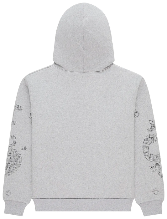 Sp5der Rhinestone Beluga Hoodie 'Heather Grey'