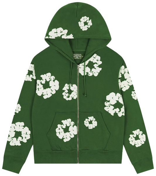 Denim Tears Cotton Wreath Zip Hoodie 'Green'