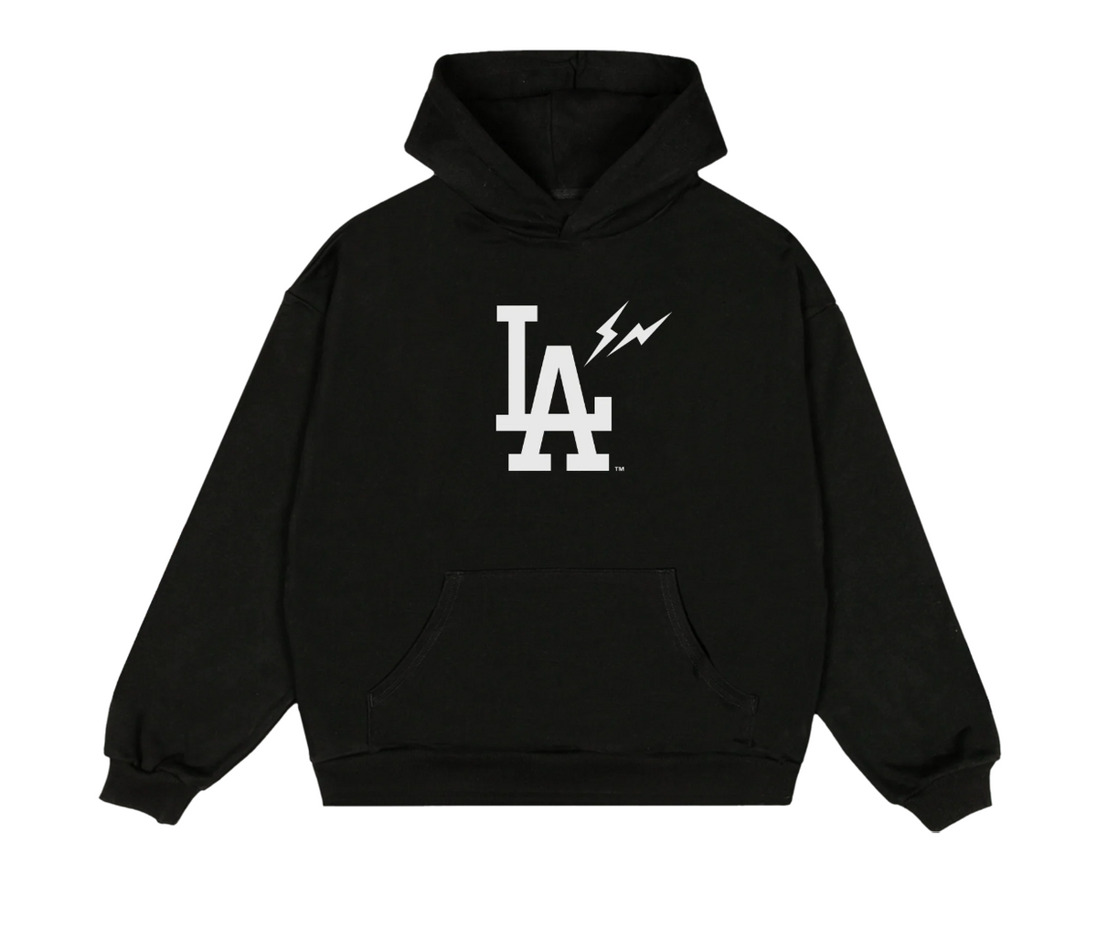Fragment x Los Angeles Dodgers Big LA Fleece Hoodie BLACK