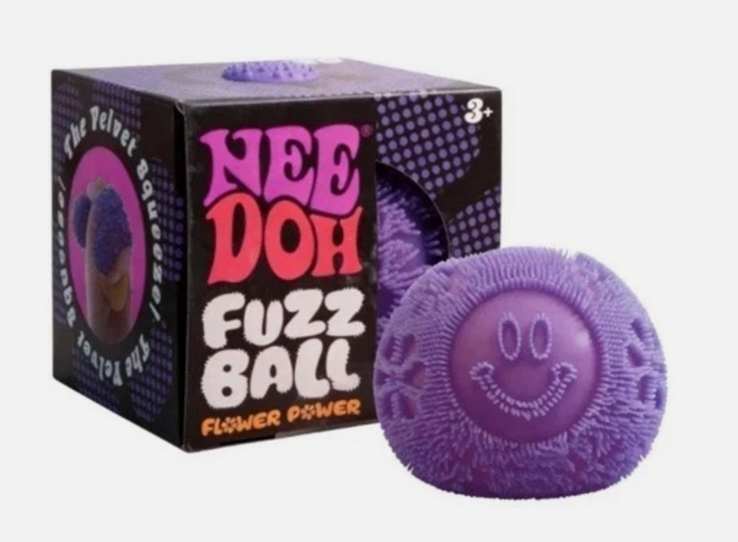 Viral Needoh Fuzz Ball Flower Power Non-Toxic Velvet Fuzzy Squishy, All 5 Colors
