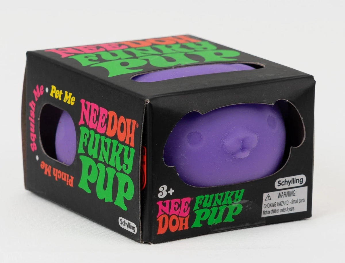 Needoh Funky Pup PURPLE Squishy Stress Relief Toy Schylling NEW