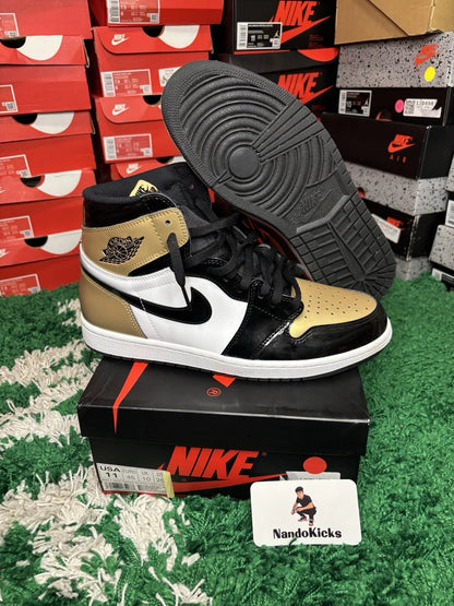 AIR JORDAN 1 Size 11M Retro High OG NRG Gold Toe USED