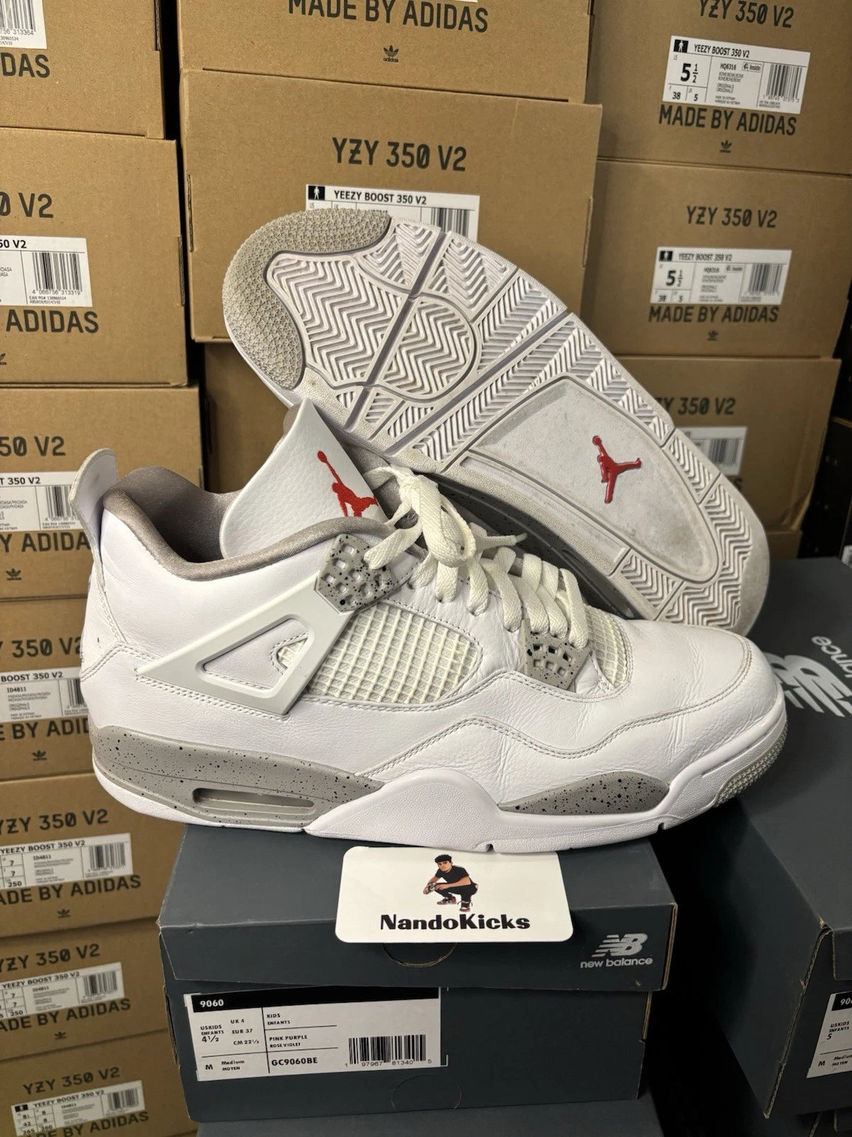 Air Jordan 4 Retro 'White Oreo' Men's Size 13M USED