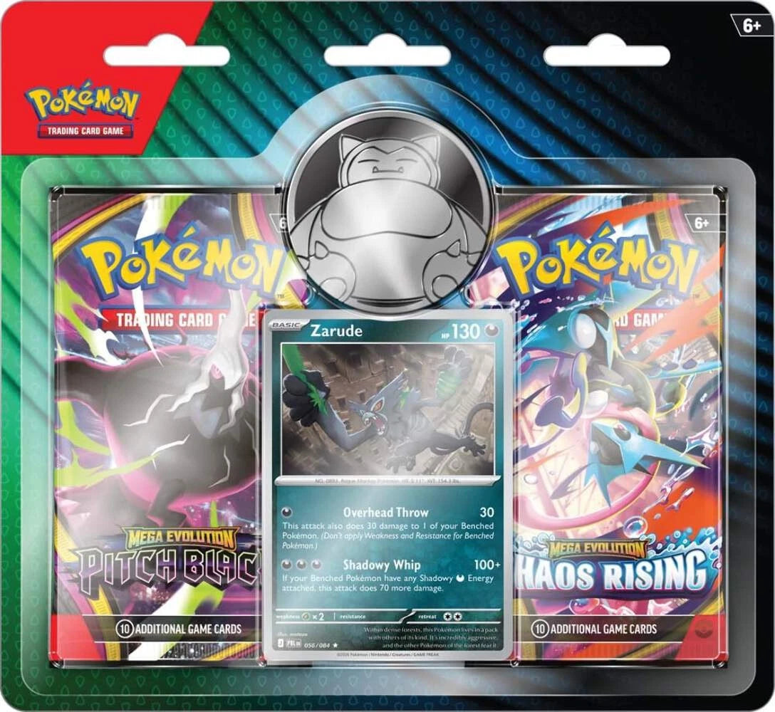 Pitch Black Chaos Rising Zarude 2 Pack Blister Pokemon Sealed English TCG CCG