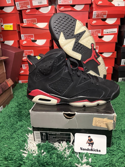Air Jordan 6 Varsity Red Black 2010 Size 11M Used