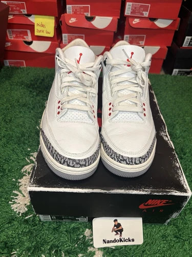 Air Jordan 3 Retro White Cement Reimagined Men's Size 8 USED