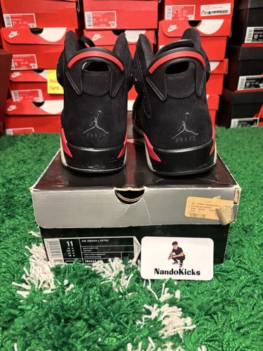 Air Jordan 6 Varsity Red Black 2010 Size 11M Used